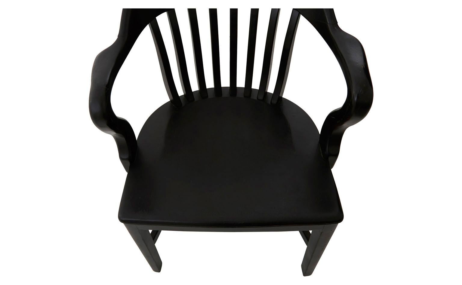 20th Century Black Wood Office Chair 1