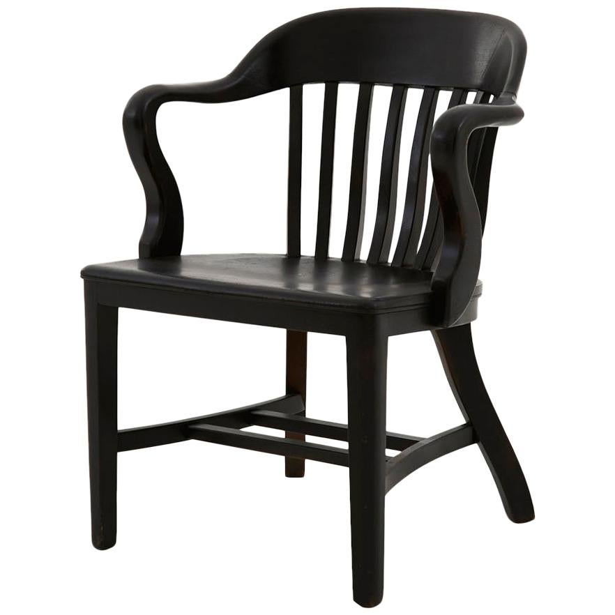 20th Century Black Wood Office Chair