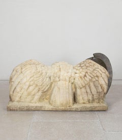 Scultura intagliata in olmo sbiancato del XX secolo raffigurante la mitologia greca "Prometeo".