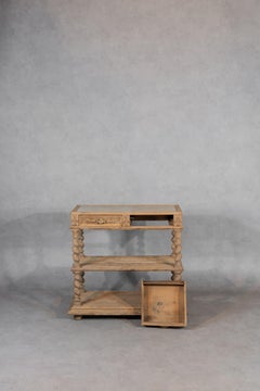 20th Century Bleached Oak French Louis XIV Style Console