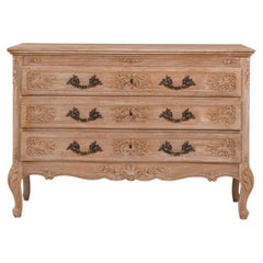 20th Century Bleached Wood Louis XV Chest Of Drawers