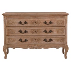 20th Century Bleached Wood Louis XV Chest Of Drawers
