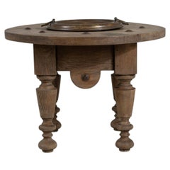 20th Century Bleached Wood Rare Brasero Firepit Table