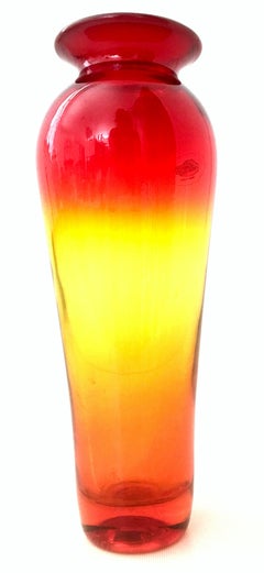 20th Century Blenko Glass Tangerine Vase