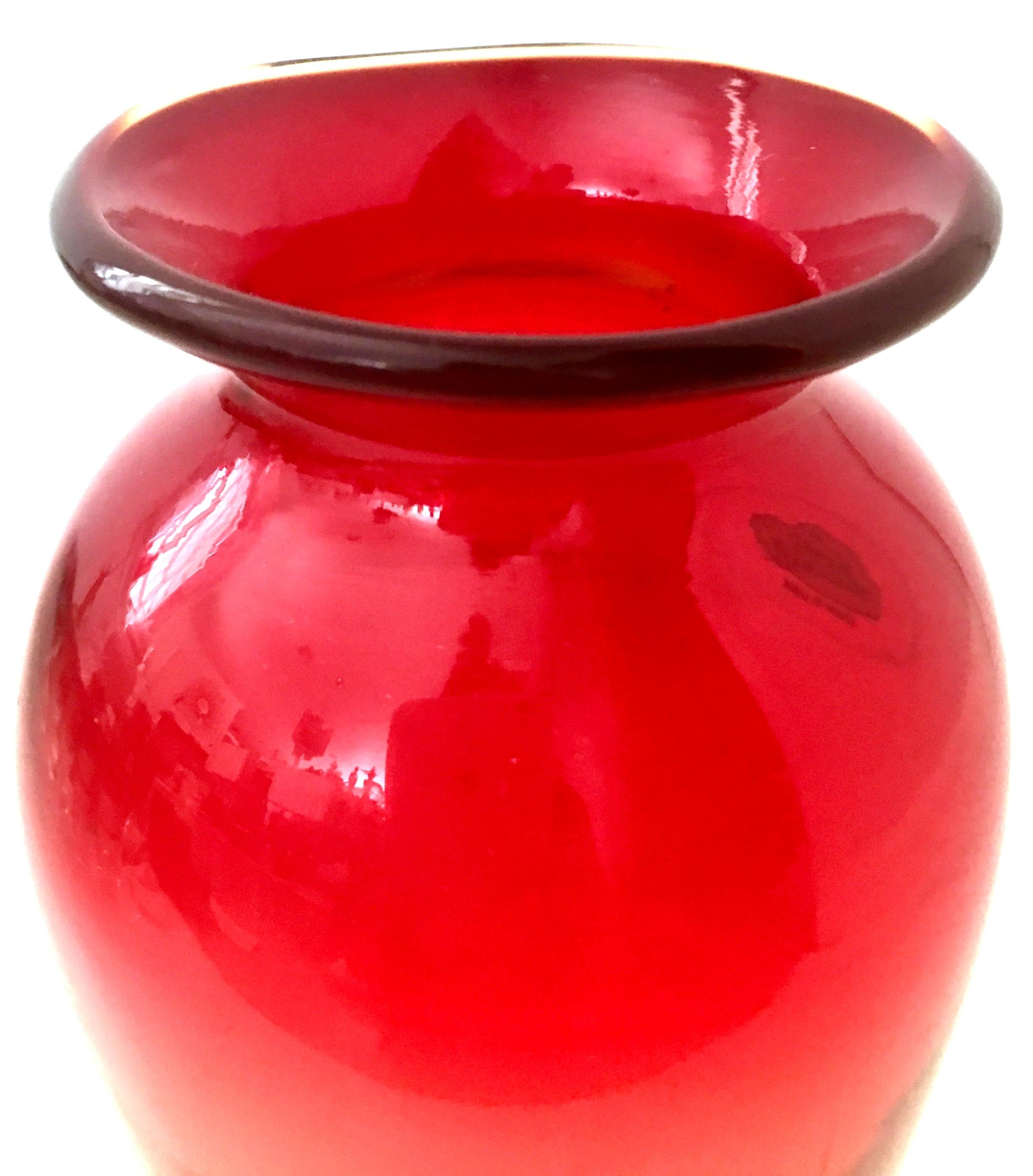 20th Century Blenko Glass Tangerine Vase For Sale 1