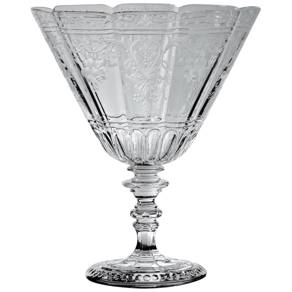 20th Century Blown Crystal with Engravings Bowl "Medicis" by Baccarat, in stock For Sale