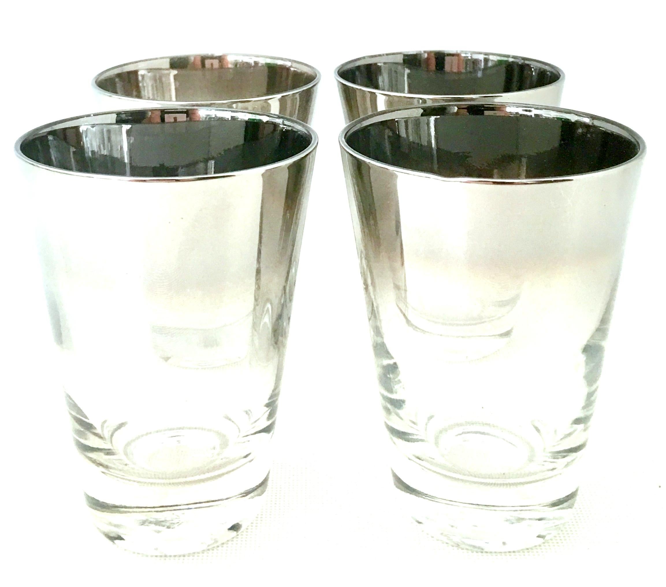 Vintage Blown Glass and Sterling Silver Drinks Set by Dorothy Thorpe, Set of 10 In Good Condition In West Palm Beach, FL