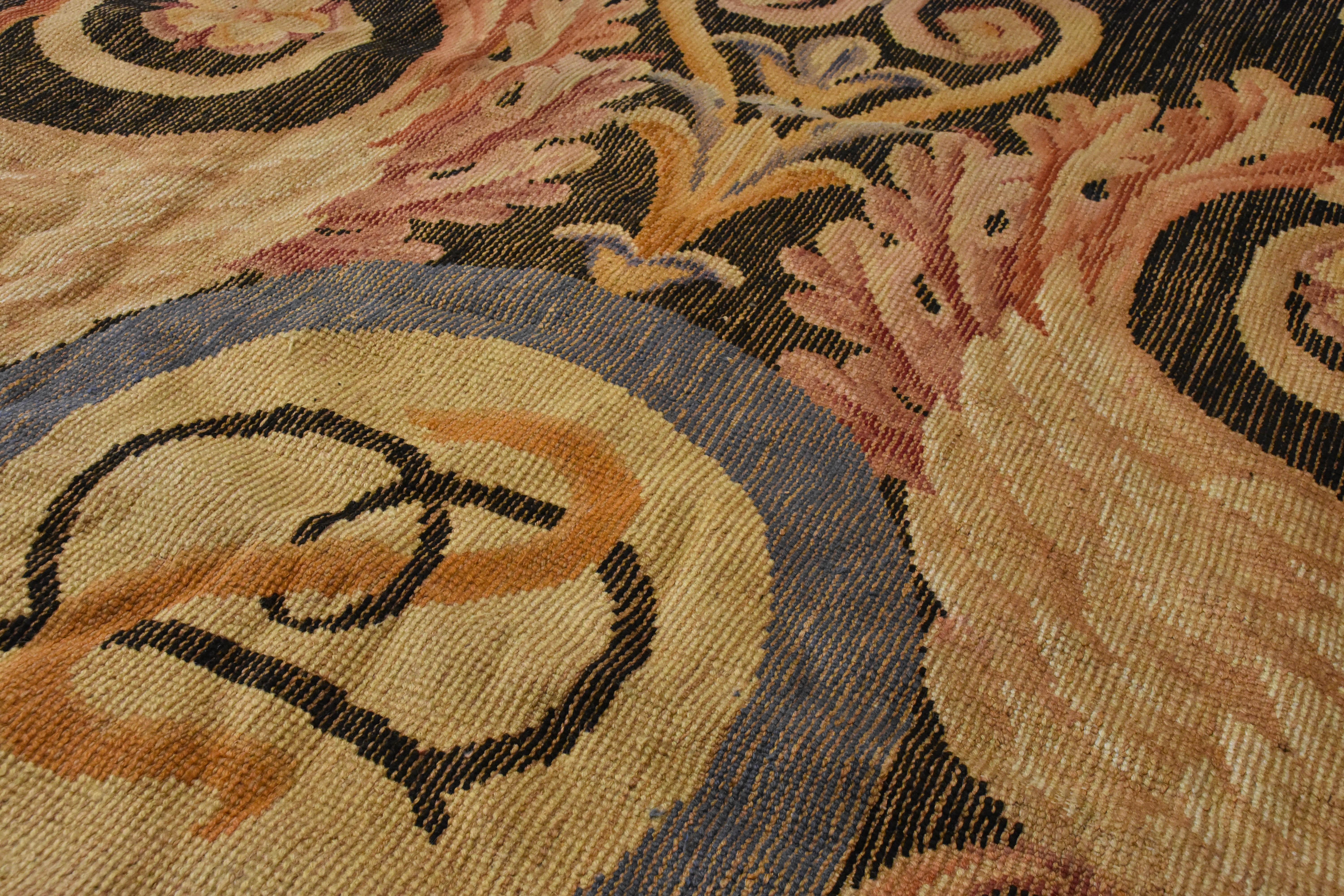 tapis bleu et blanc à cygnes flottants du 20e siècle par Reginald Toms:: vers 1920 Bon état - En vente à Firenze, IT