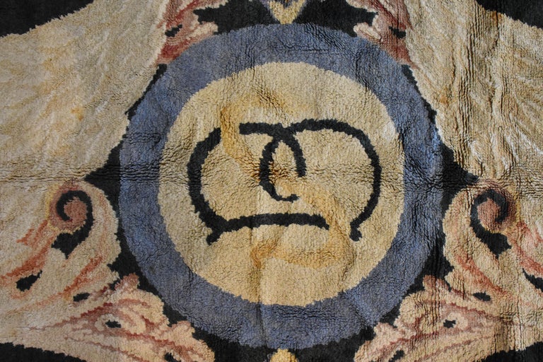 20th Century Blue and White Floreal Swans Rug by Reginald Toms, circa ...