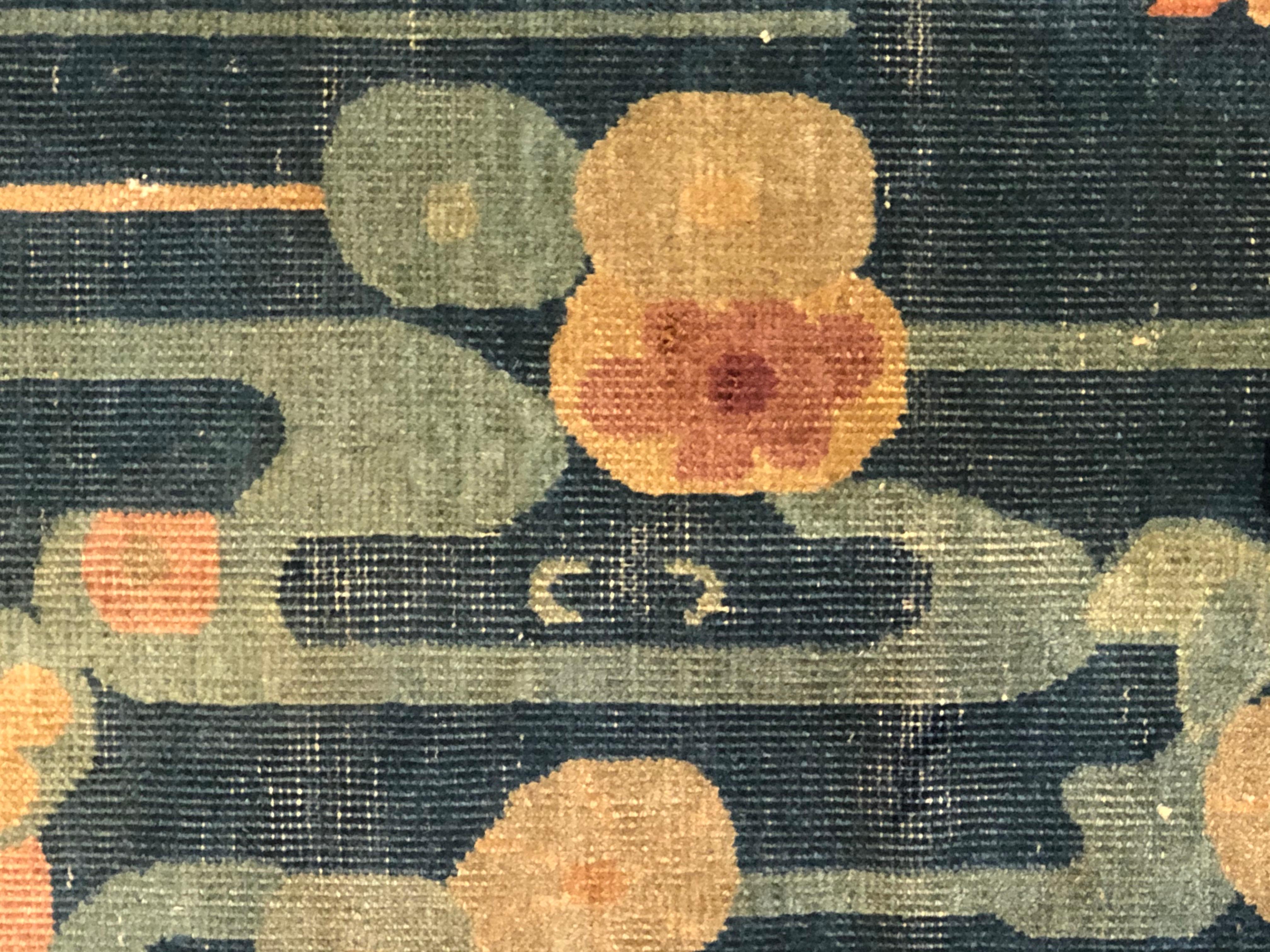20th Century Blue and Yellow Wool Liberty Art Deco Chinese Rug, circa 1930 10