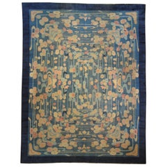 20th Century Blue and Yellow Wool Liberty Art Deco Chinese Rug, circa 1930