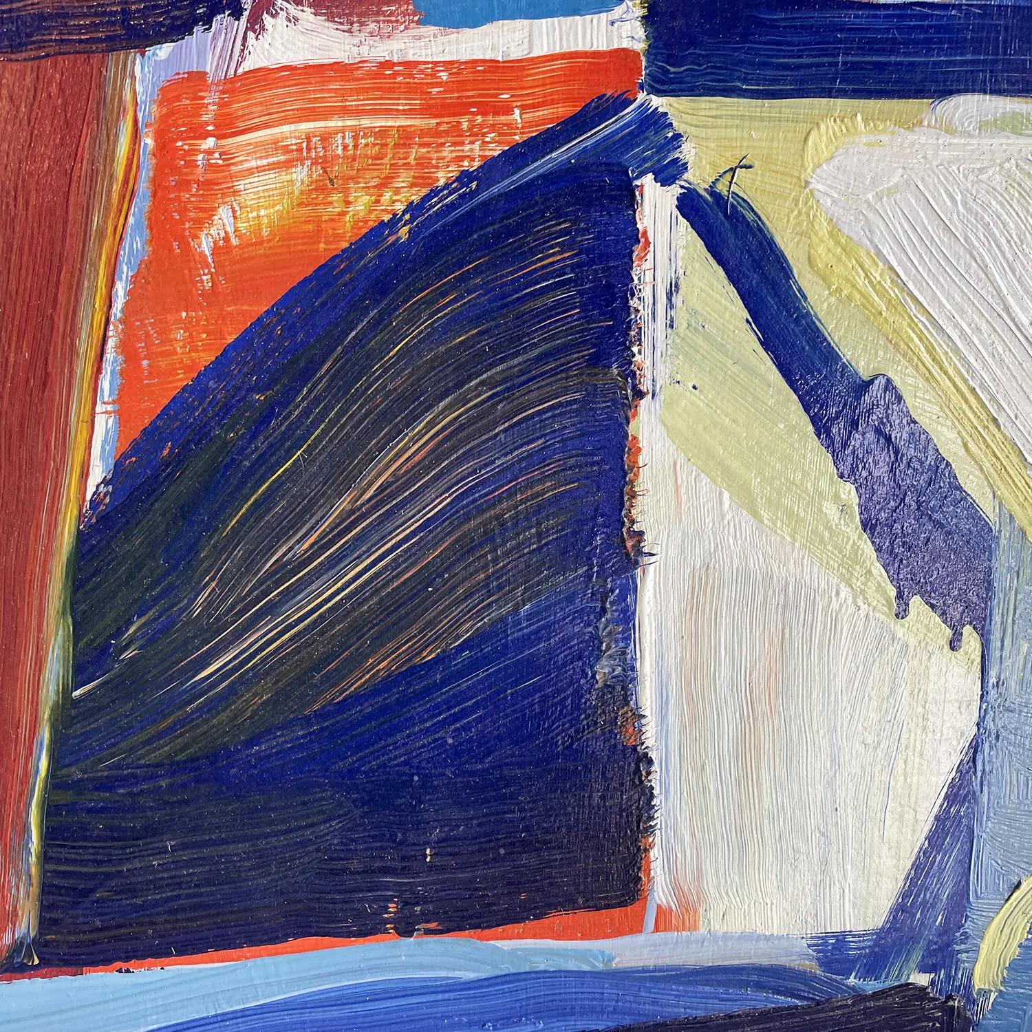 20ième siècle Peinture à l'huile abstraite française du 20e siècle représentant un champ de couleurs, par Daniel Clesse en vente