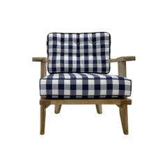 Mid-Century Modern Bleached Oak Armchair by Guillerme et Chambron