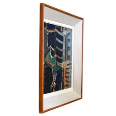 20th Century Blue-Green Abstract Books, French Painting by Daniel Clesse