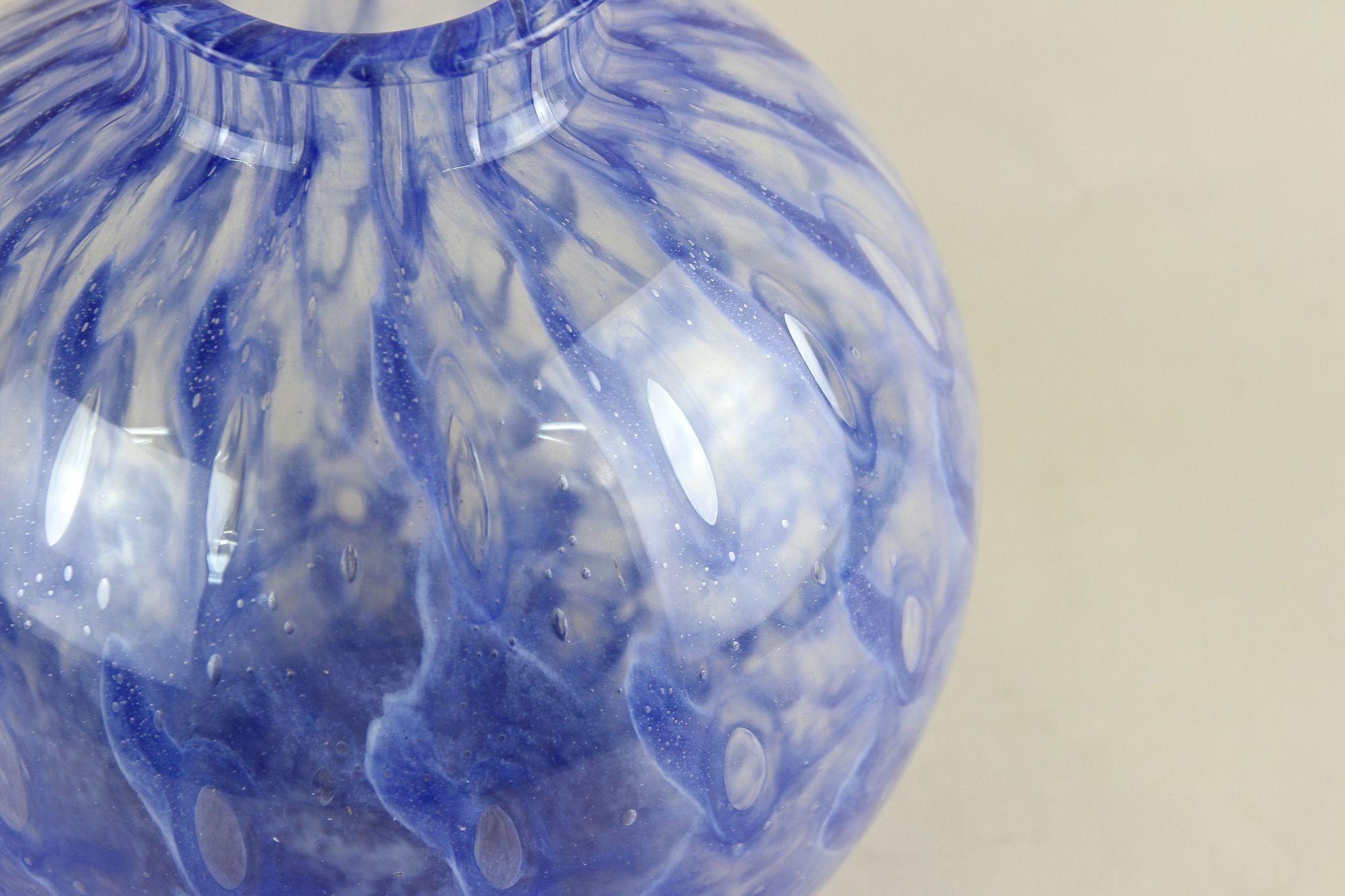 Vase Ball and Ball en verre Murano bleu du 20e siècle, Modernité du milieu du siècle, Italie vers 1970 en vente 5