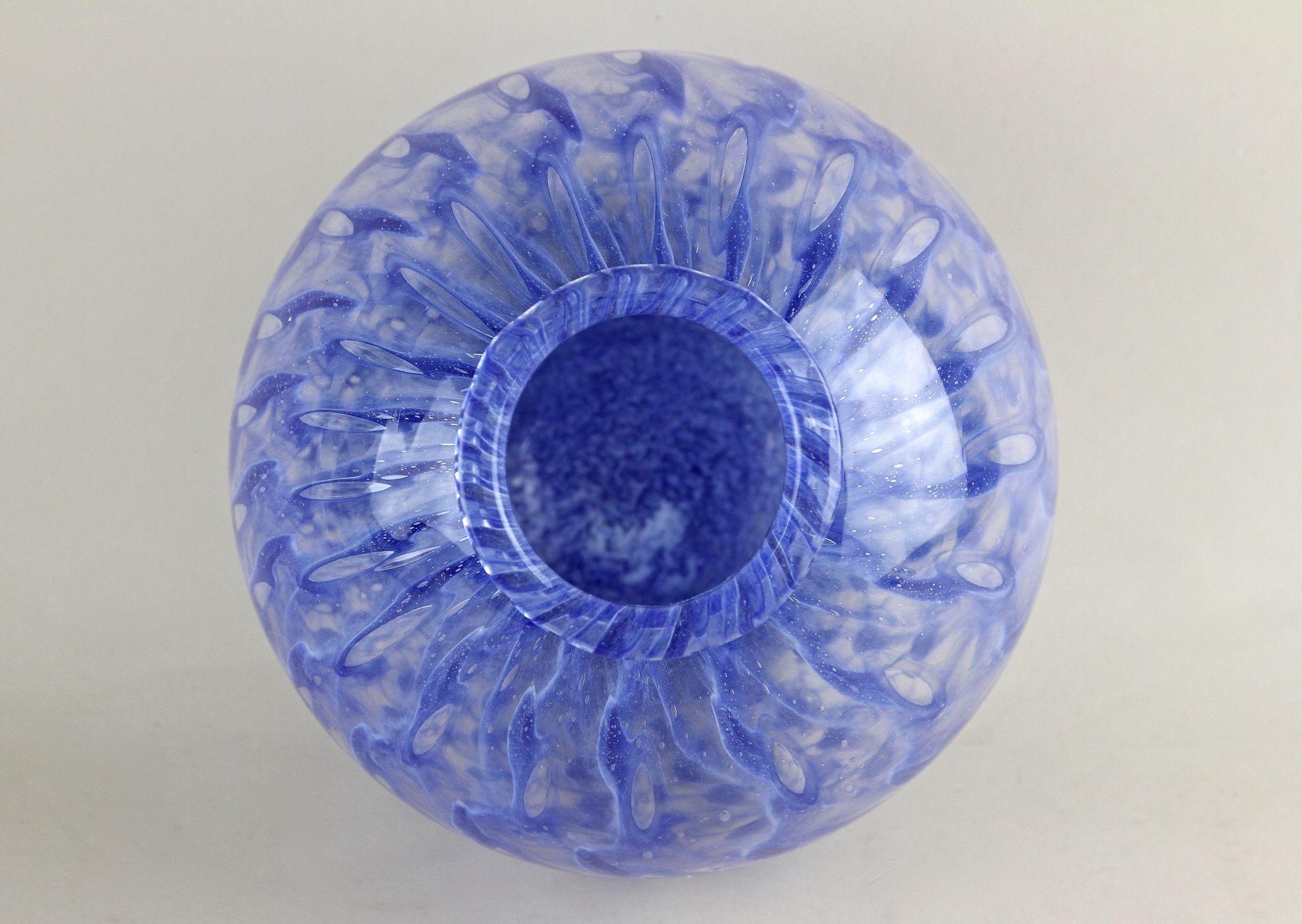 Vase Ball and Ball en verre Murano bleu du 20e siècle, Modernité du milieu du siècle, Italie vers 1970 en vente 6