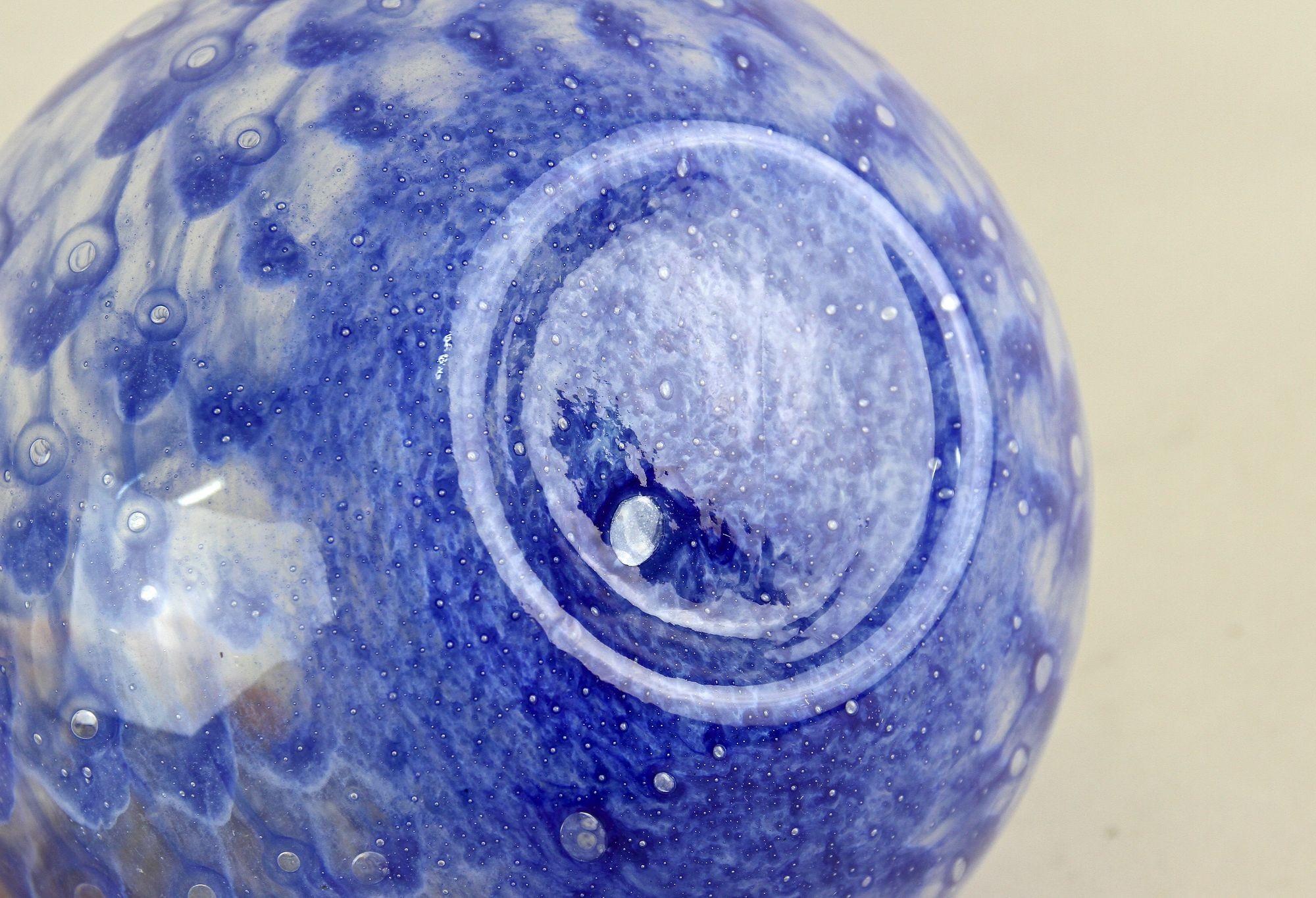 Vase Ball and Ball en verre Murano bleu du 20e siècle, Modernité du milieu du siècle, Italie vers 1970 en vente 10