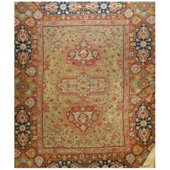 20th Century Blue Red Gold Pink Flat-Weave Medallions Indian Rug, circa 1920