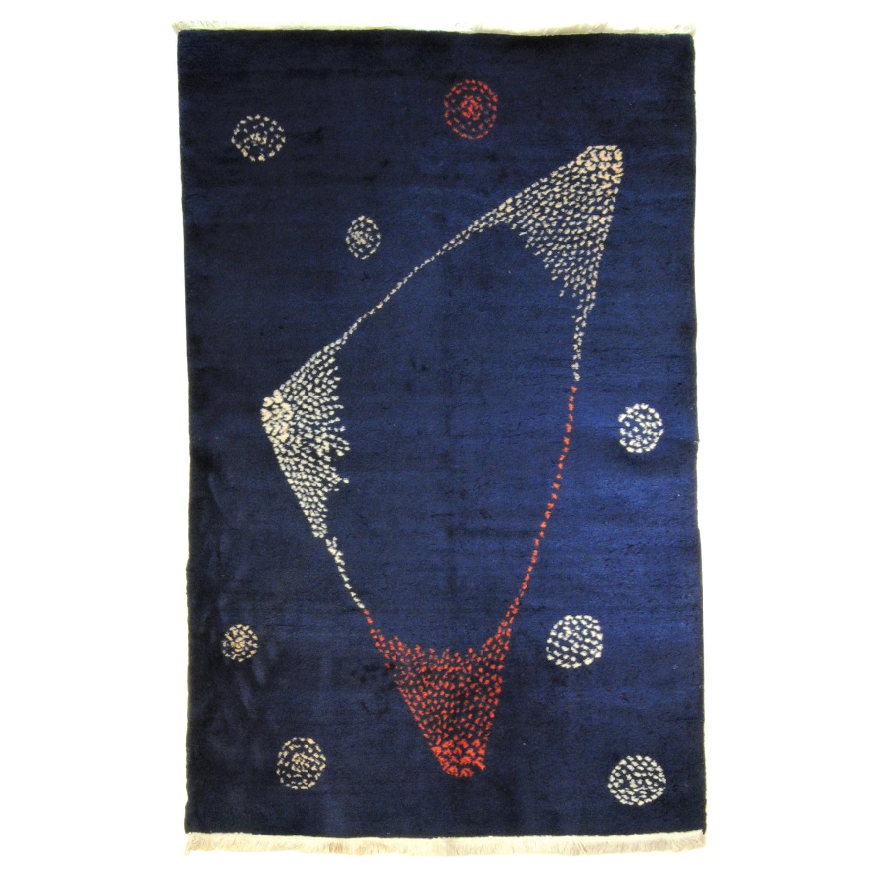 20th Century Blue Red White Psychedelic Zeki Muren, ca 1970 For Sale
