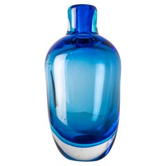 20th century blue sommerso glass vase