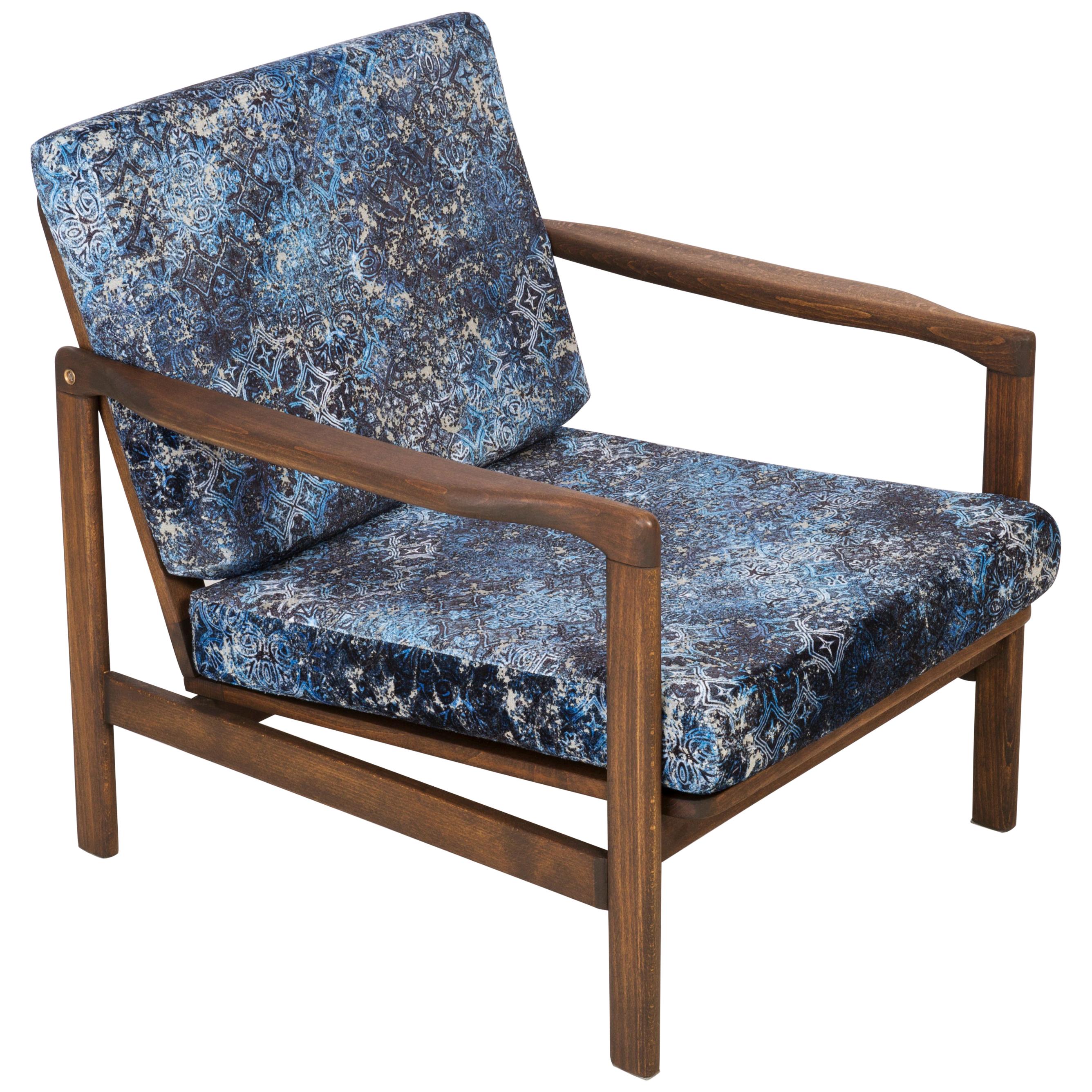 20th Century Blue Vintage Armchair, Zenon Baczyk, 1960s For Sale