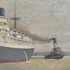20th Century Boat Scene Painting - Southampton Docks, England