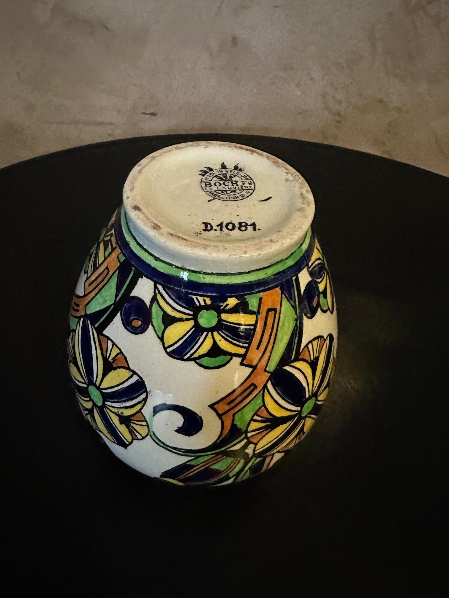 20th century Boch La Louviere Earthenware Vase, 1930s 1
