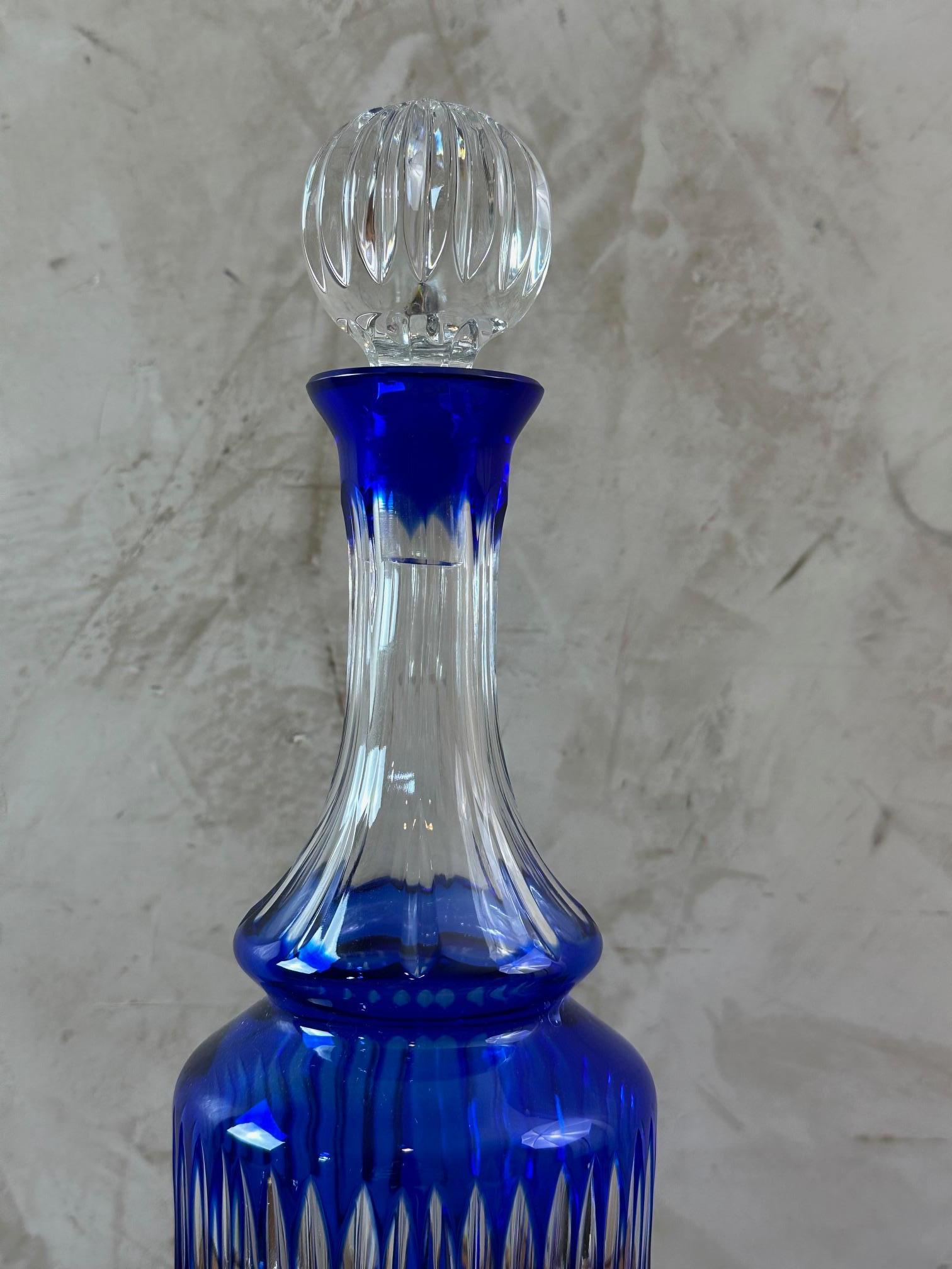 20th century Bohemia Crystal Whisky Decanter Carafe, 1950s In Excellent Condition In LEGNY, FR