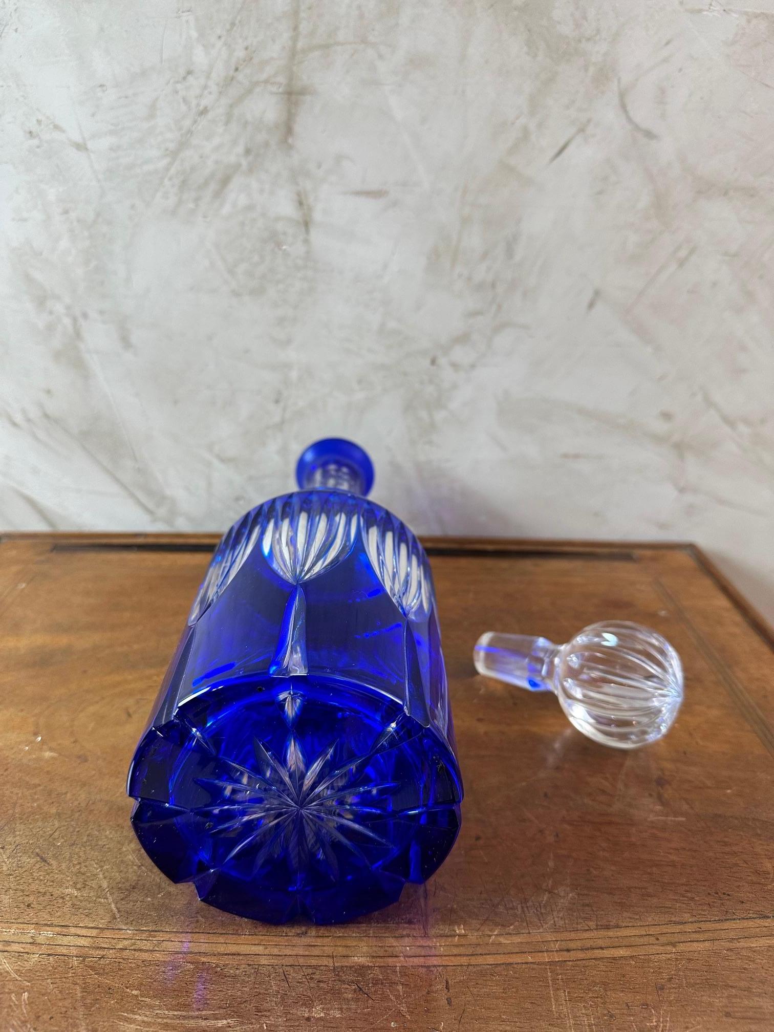 20th century Bohemia Crystal Whisky Decanter Carafe, 1950s 1