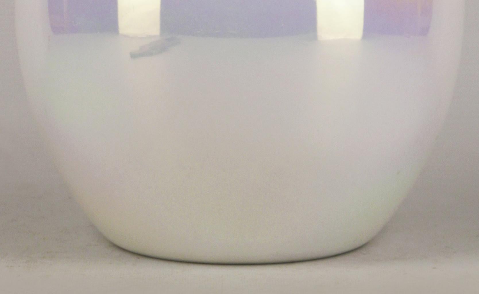 20th Century Bohemian/Boho Italian Glazed Iridescent Opaline Glass Bulbous Vase In Good Condition For Sale In North Miami, FL
