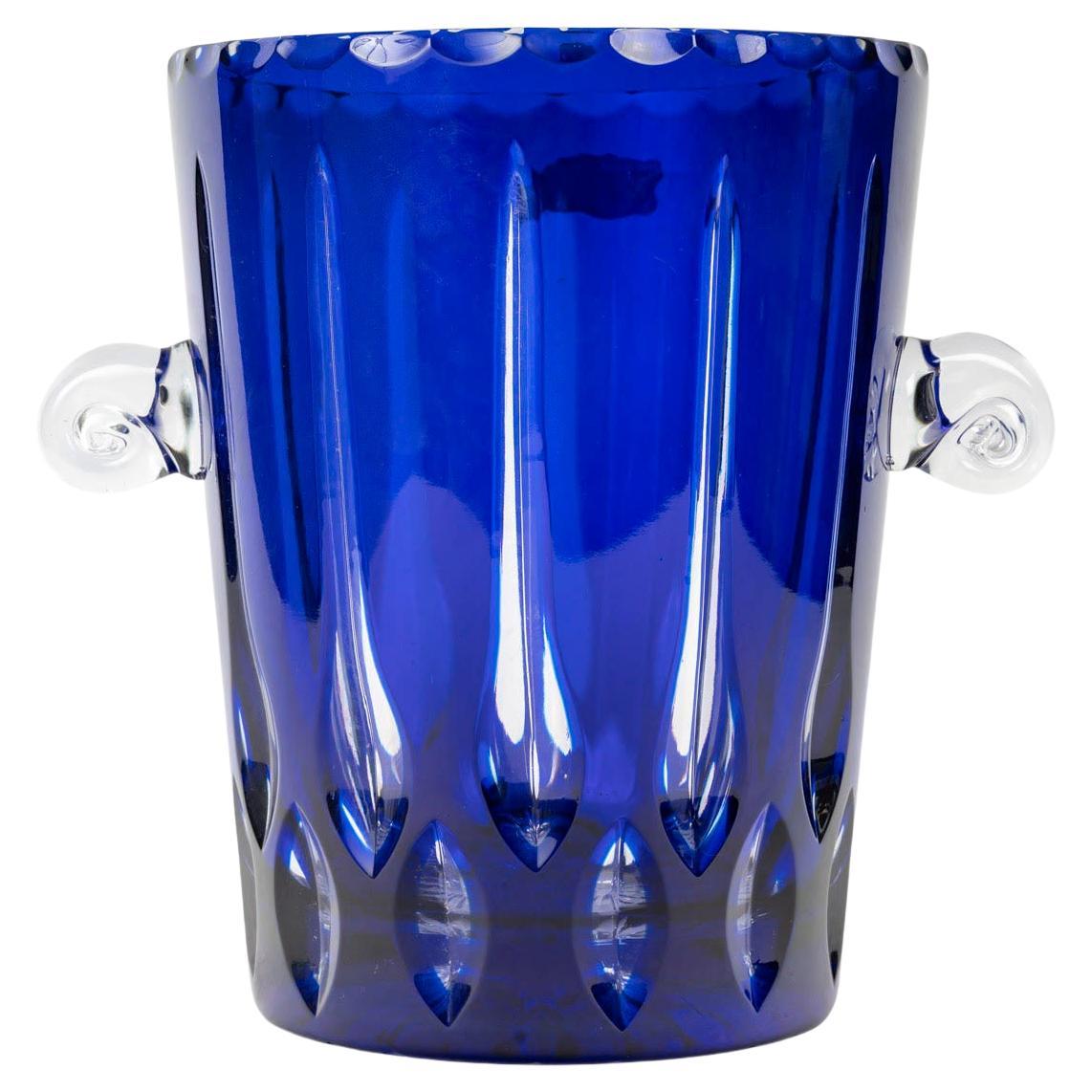 20th Century Bohemian Crystal Ice Bucket, Napoleon III Style. For Sale