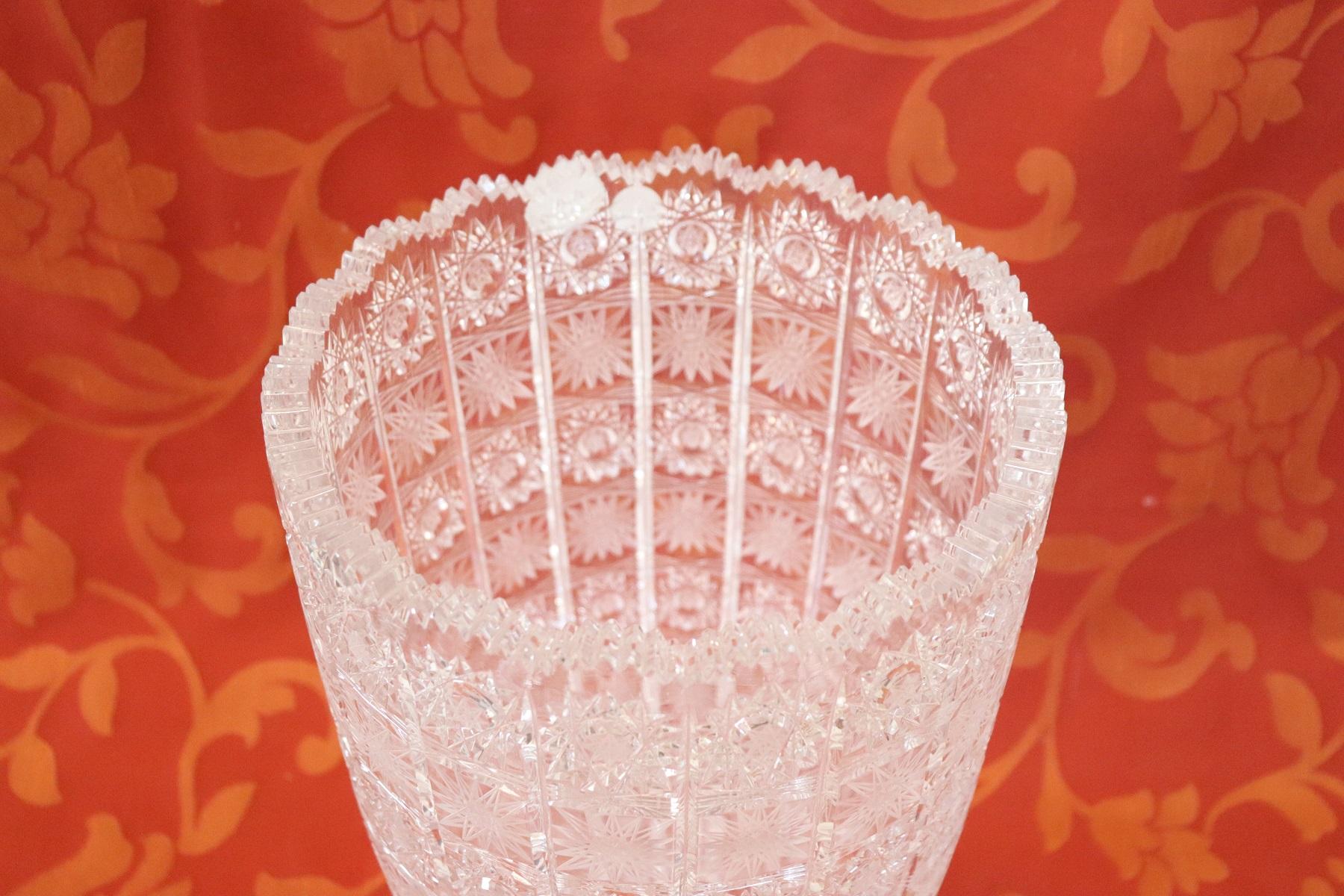 Late 20th Century 20th Century Bohemian Crystal Vase, 1980s