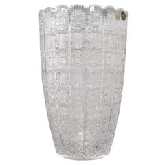 Vintage 20th Century Bohemian Crystal Vase, 1980s