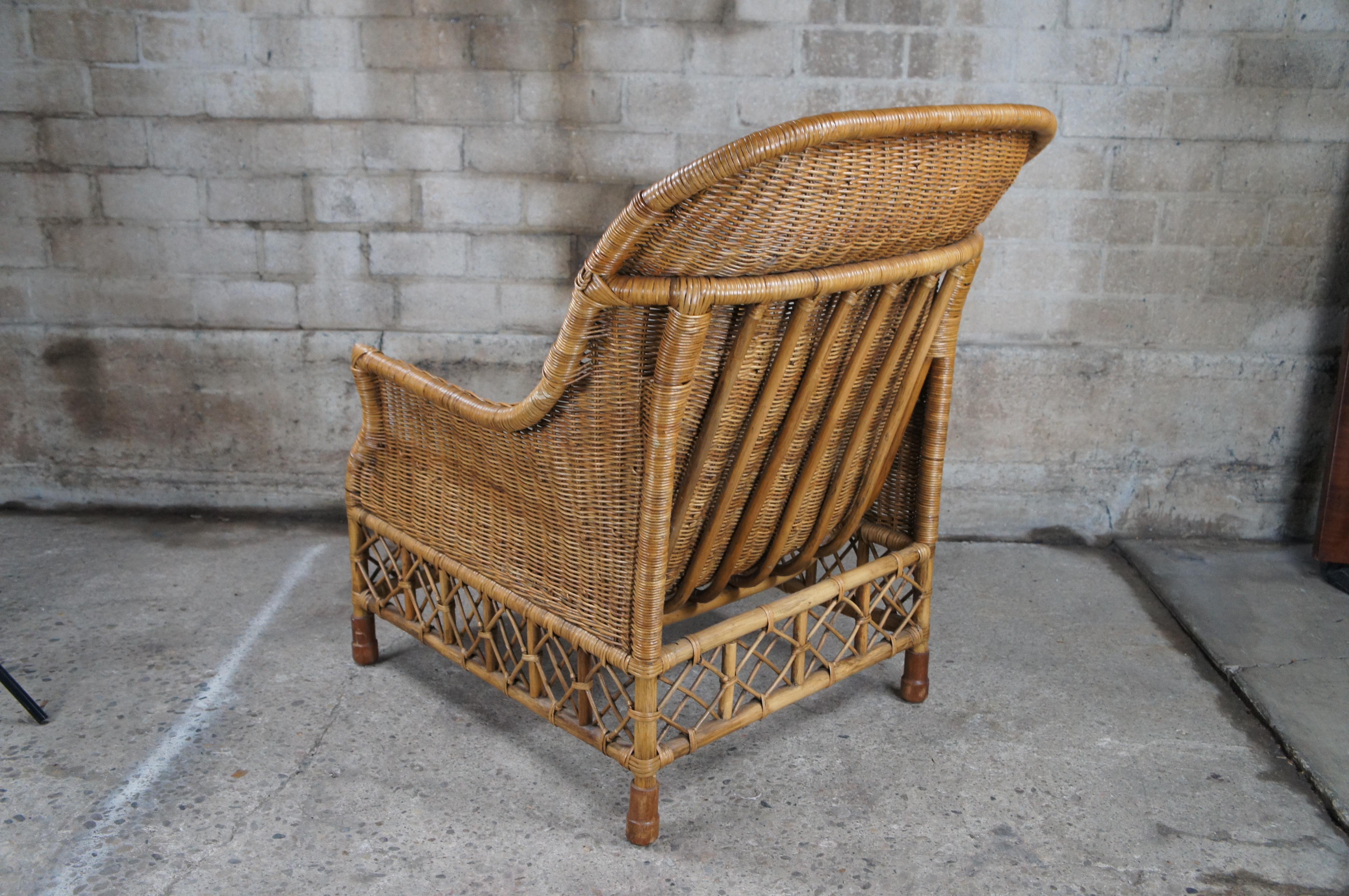 20th Century Bohemian Modern Bentwood Wicker Rattan Lounge Chair Boho Chic 3