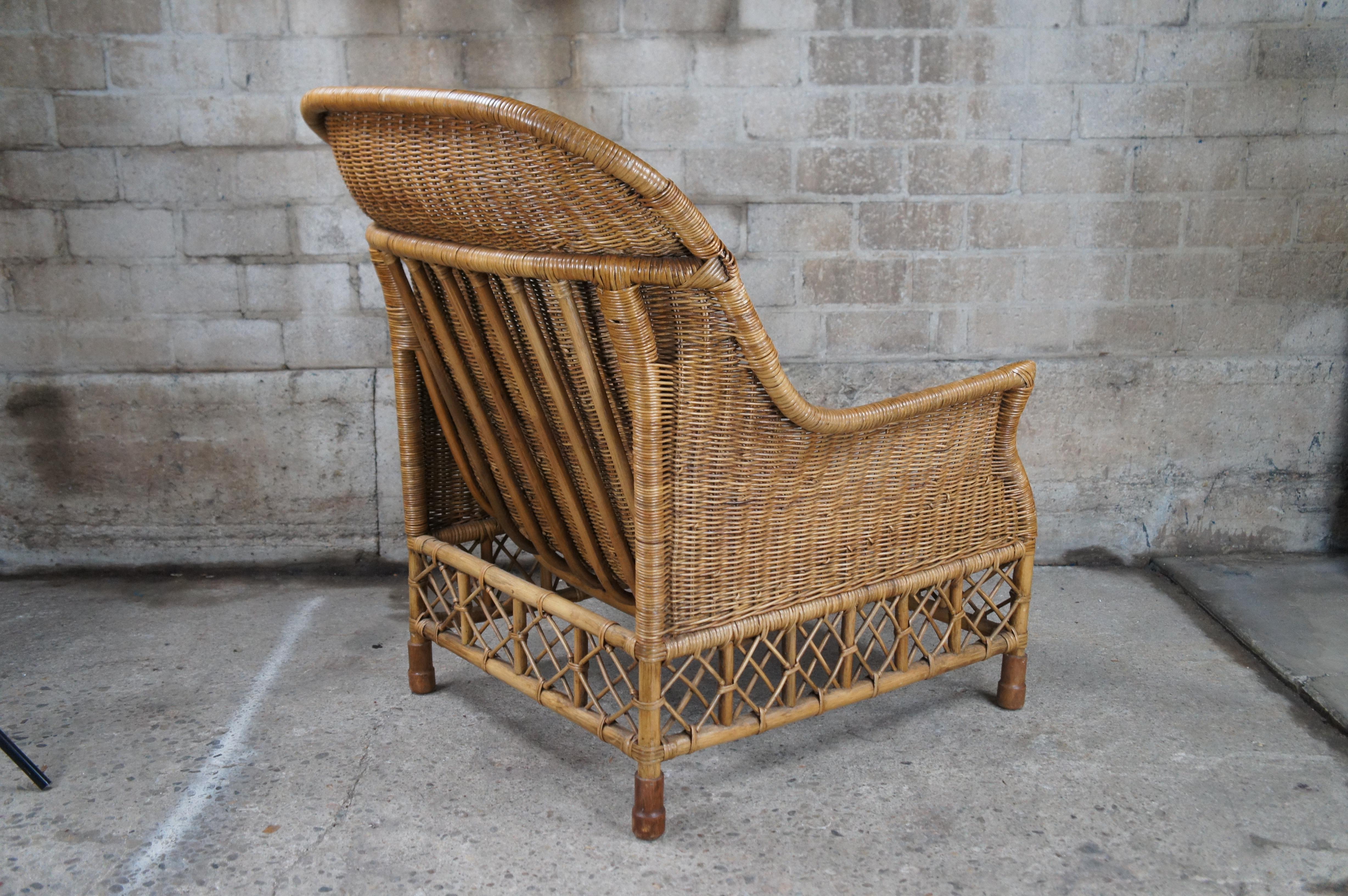20th Century Bohemian Modern Bentwood Wicker Rattan Lounge Chair Boho Chic 5