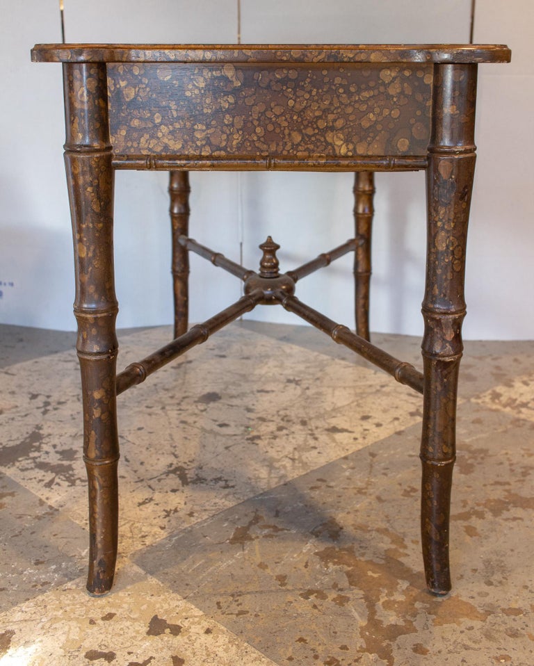 20th Century Boho Chic Bamboo Desk with Tortoise Finish at 1stDibs