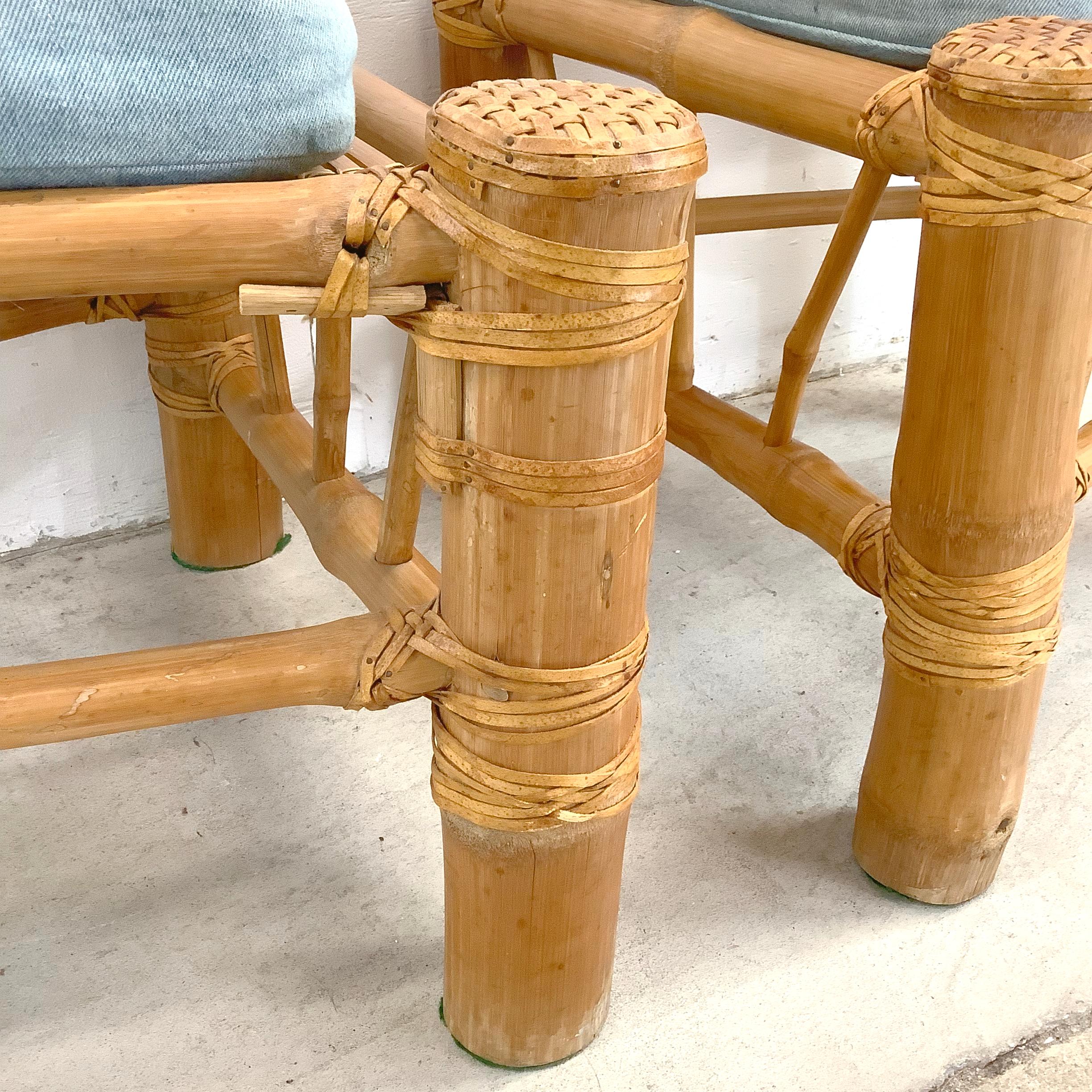 20. Jahrhundert Boho Modern Bambus Highback Beistellstühle im Angebot 7