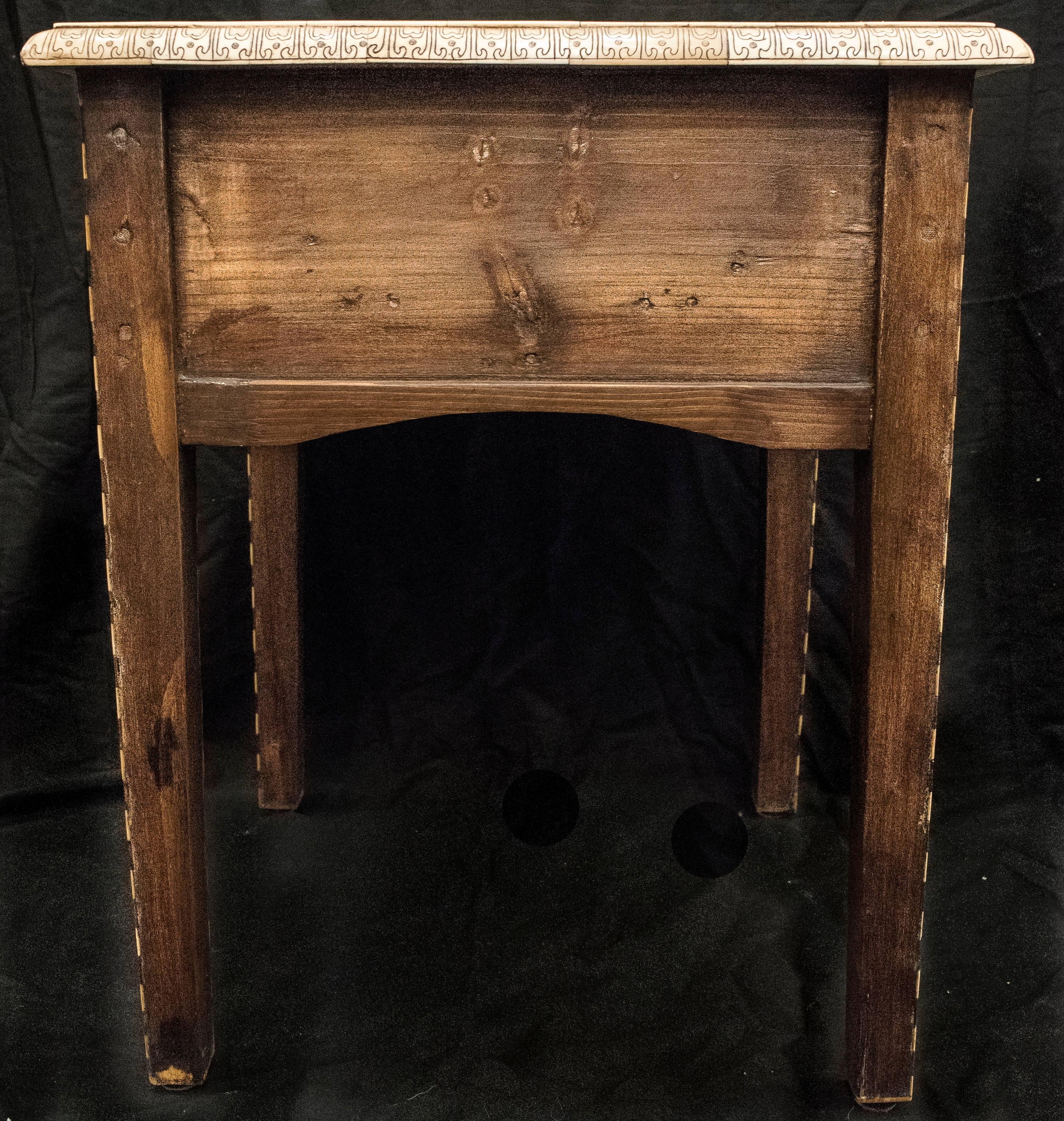 Mid-20th Century 20th Century Bone and Rosewood Anglo-Indian Side Table