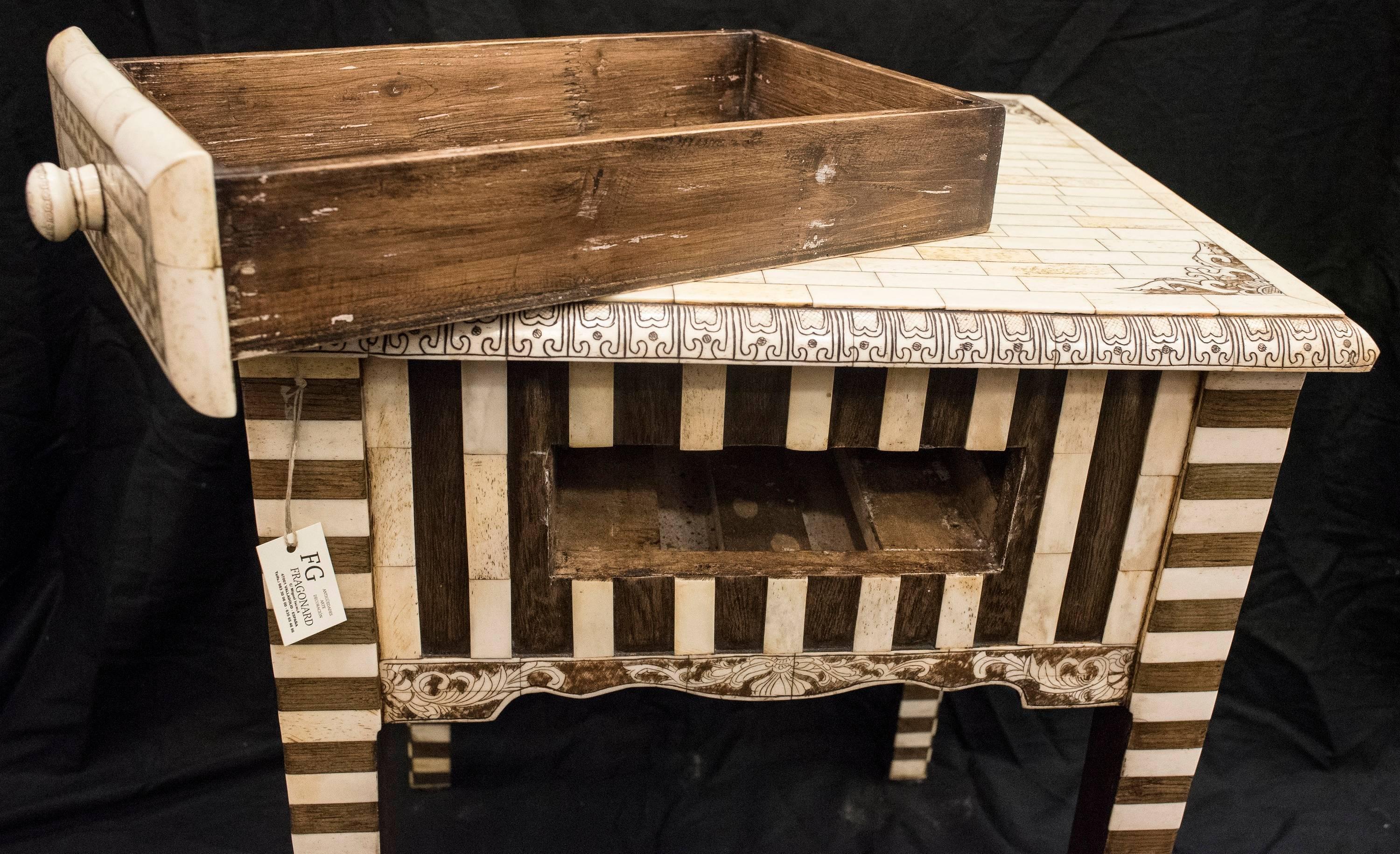 20th Century Bone and Rosewood Anglo-Indian Side Table 3