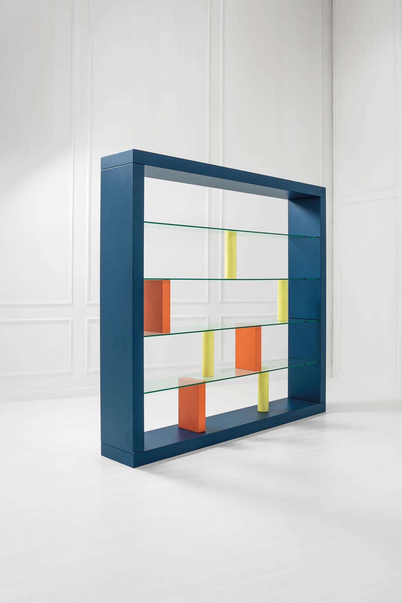 Post-Modern Ettore Sottsass Giorno Bookcase Production Schopenauer Fontana Arte, 1993