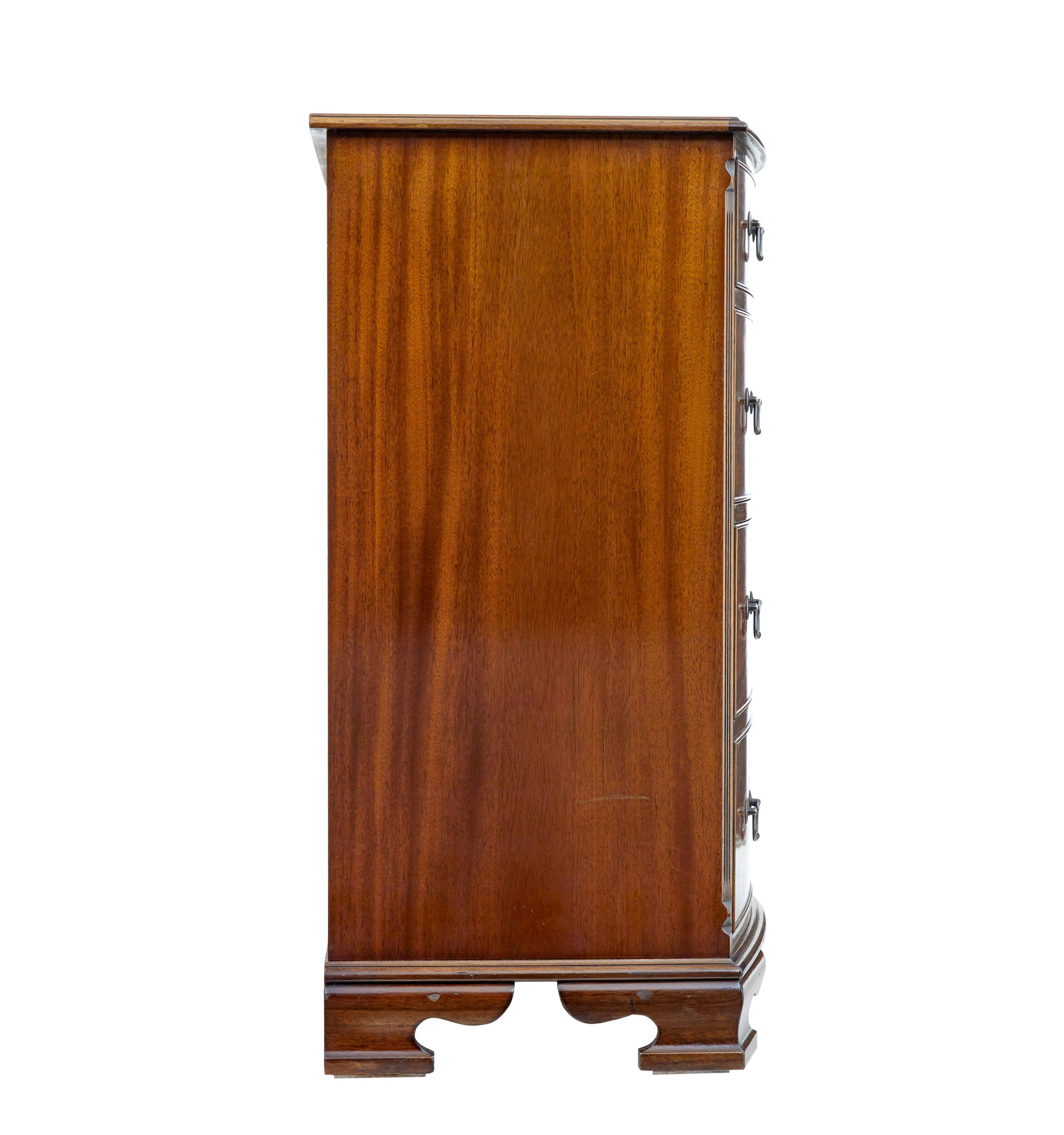 Hand-Crafted 20th century bowfront mahogany chest of drawers by Adam Richwood For Sale
