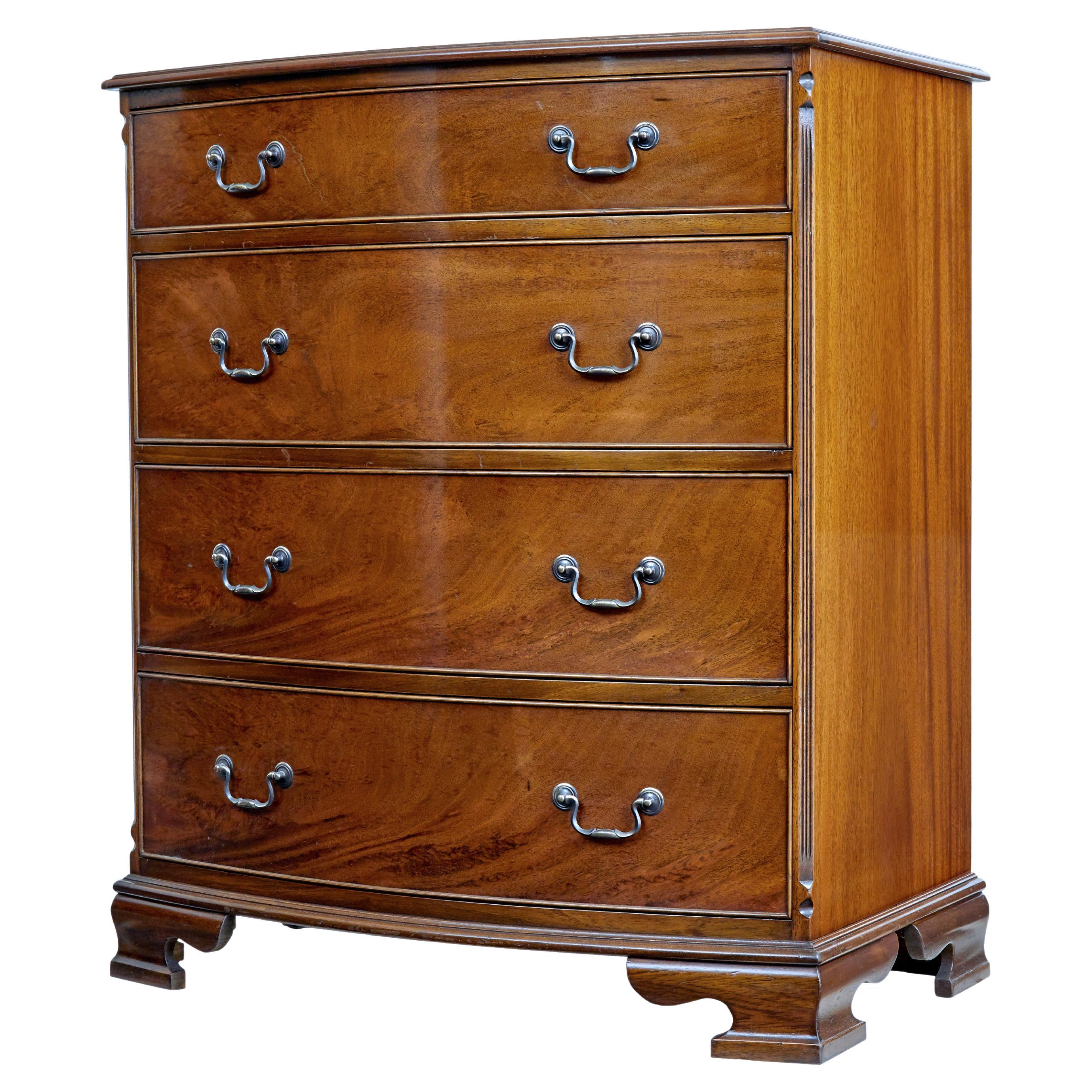20th century bowfront mahogany chest of drawers by Adam Richwood For Sale