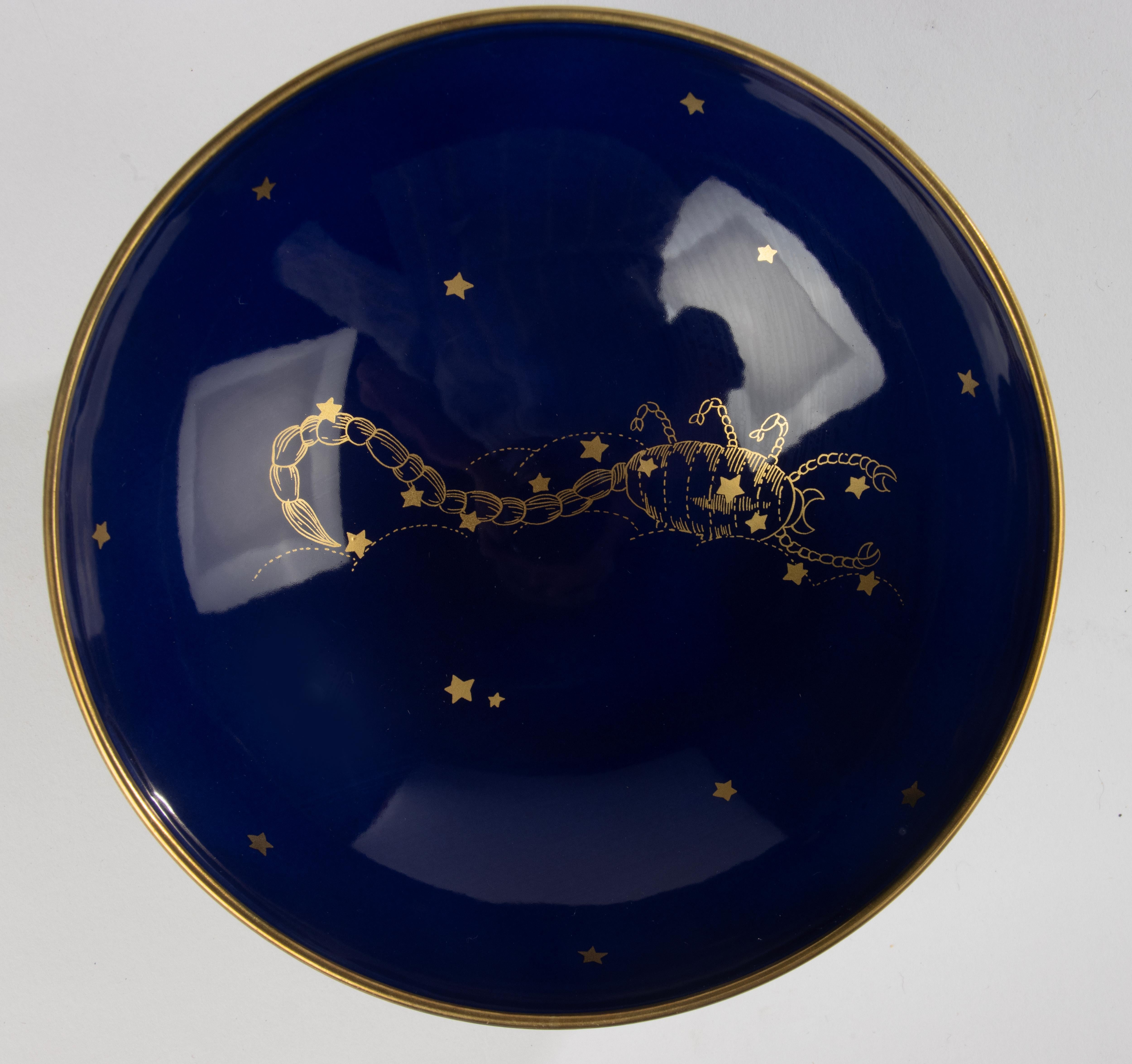 italien Bol du 20e siècle - Richard Ginori - Porcelaine - Série Zodiac Scorpion en vente