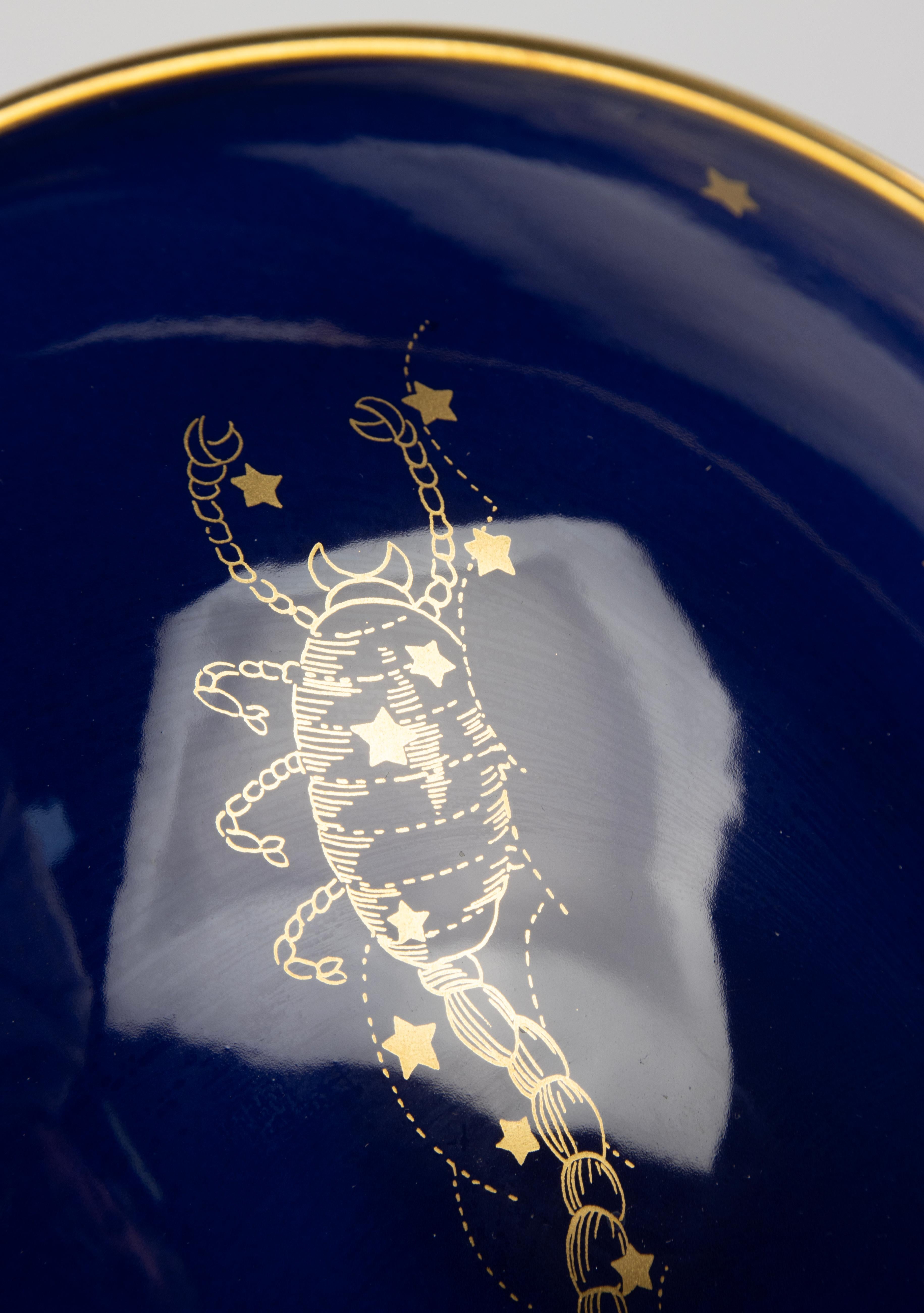 Bol du 20e siècle - Richard Ginori - Porcelaine - Série Zodiac Scorpion en vente 1