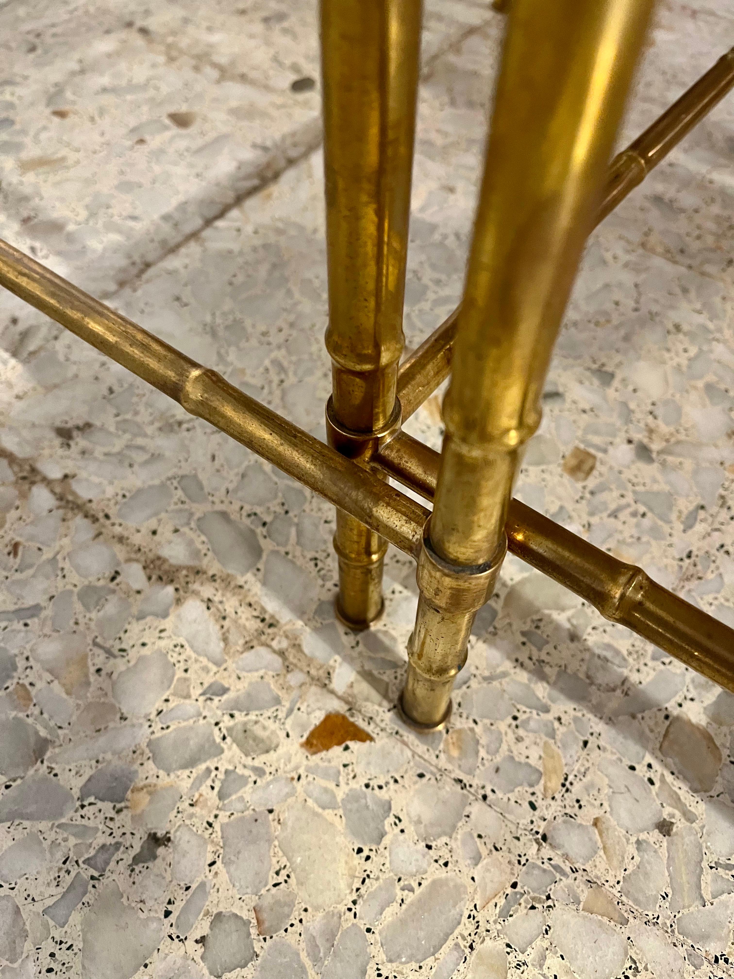 20th Century Brass and Glass Nesting  Tables  by Maison Bagues For Sale 6