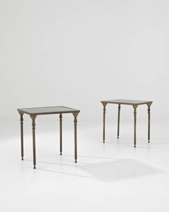 Messing- und Glastische des 20. Jahrhunderts, ein Paar