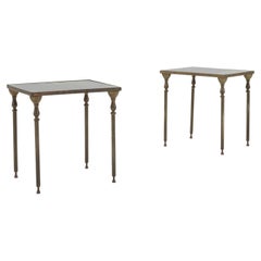20th Century Brass and Glass Tables, A Pair