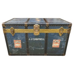 20th Century Brass and Metal Bound Travelling Trunk