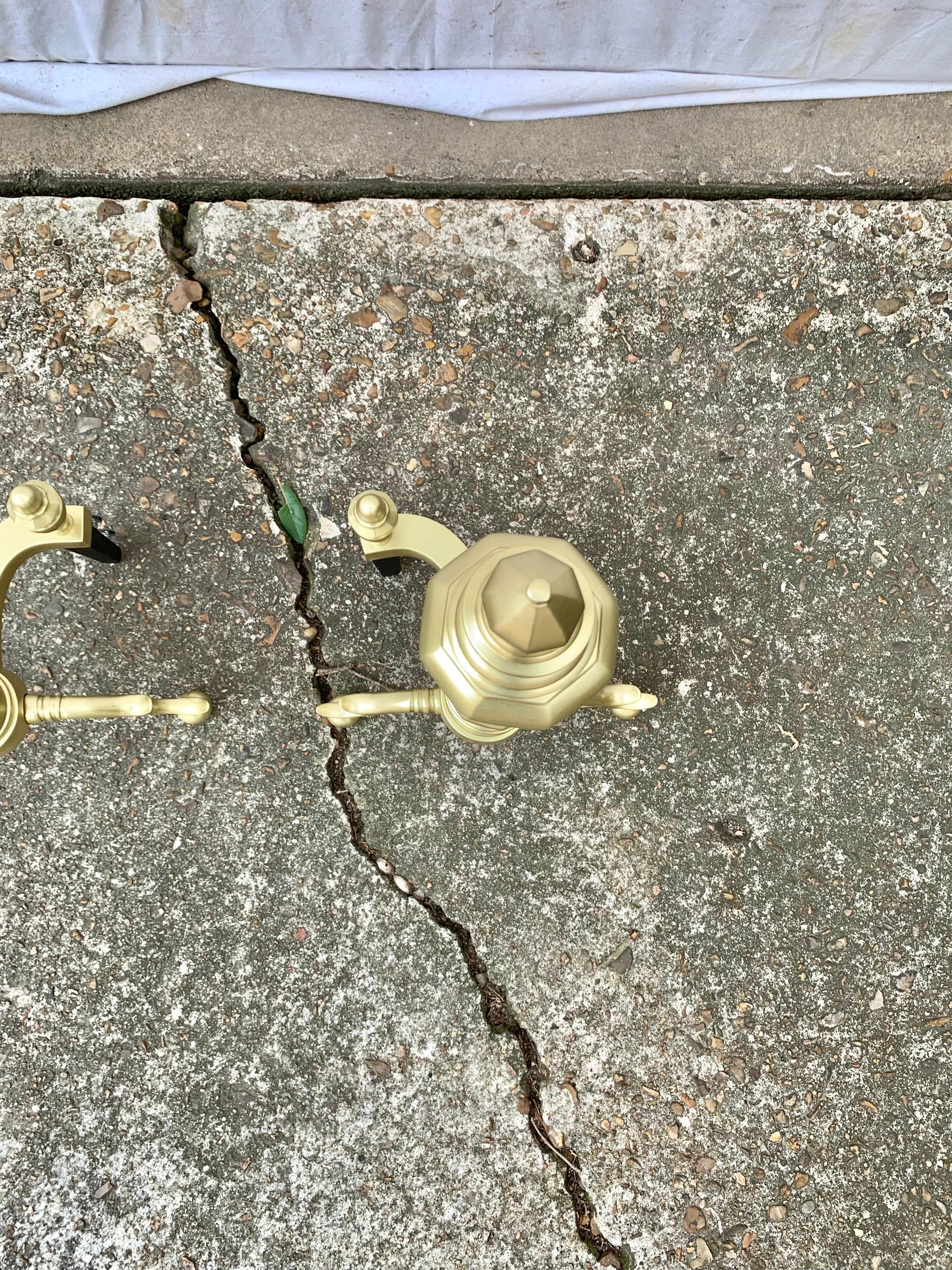 20th Century Brass Beehive Style Andirons - a Pair For Sale 3