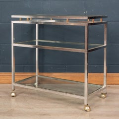 Getränkewagen aus Messing und Chrom des 20. Jahrhunderts, Belgo, Belgien, um 1980